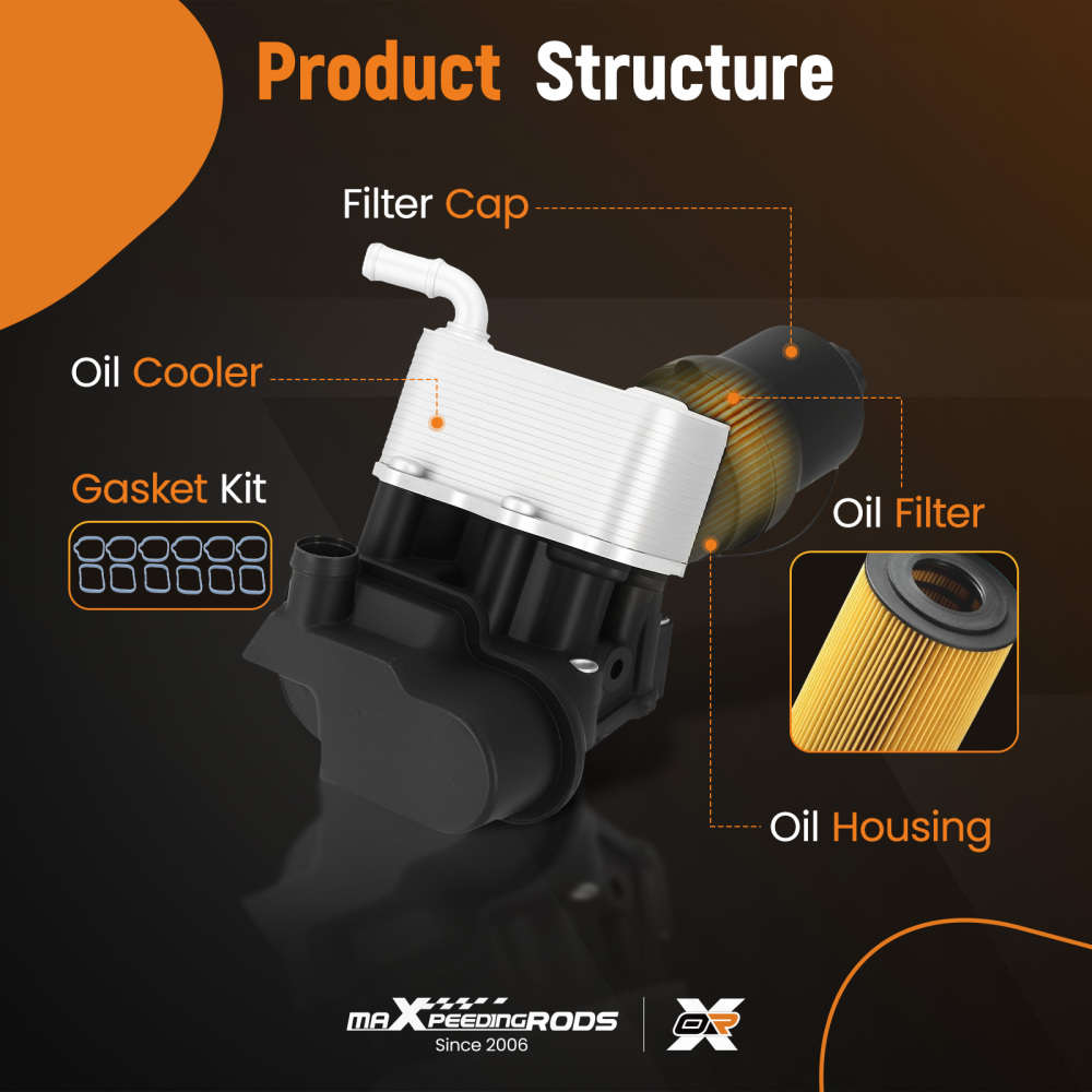 Engine Oil Filter Housing Kit compatible for Audi A3 A4 2.0L FSI TFSI 2005-2009 06D117021C