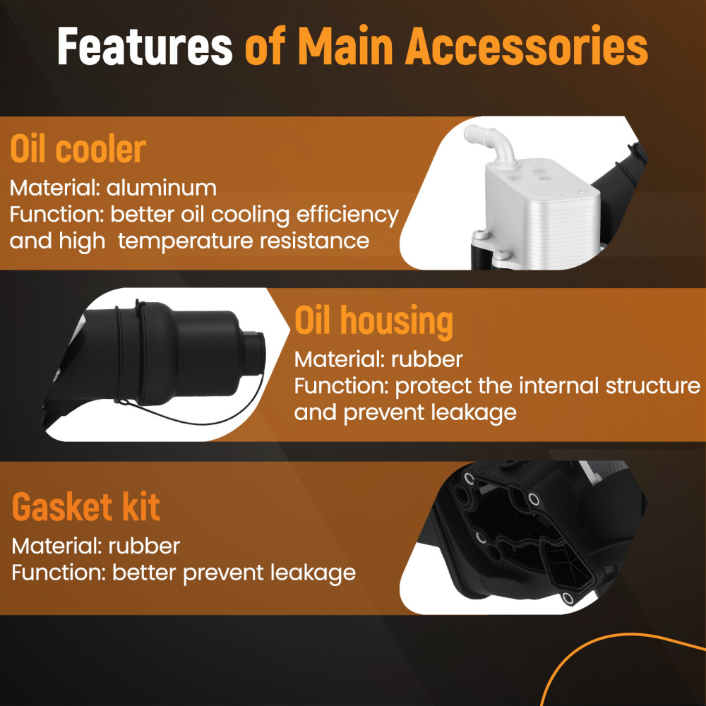 Engine Oil Filter Housing Kit compatible for Audi A3 A4 2.0L FSI TFSI 2005-2009 06D117021C