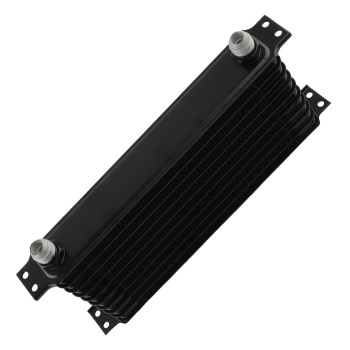 10 Row AN10 Universal Engine Transmission Oil Cooler Filter Adapter Hose Kit