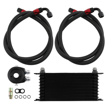 universale 10 Row-10AN Engine Transmission Oil Cooler Radiatore olio Filter Kit