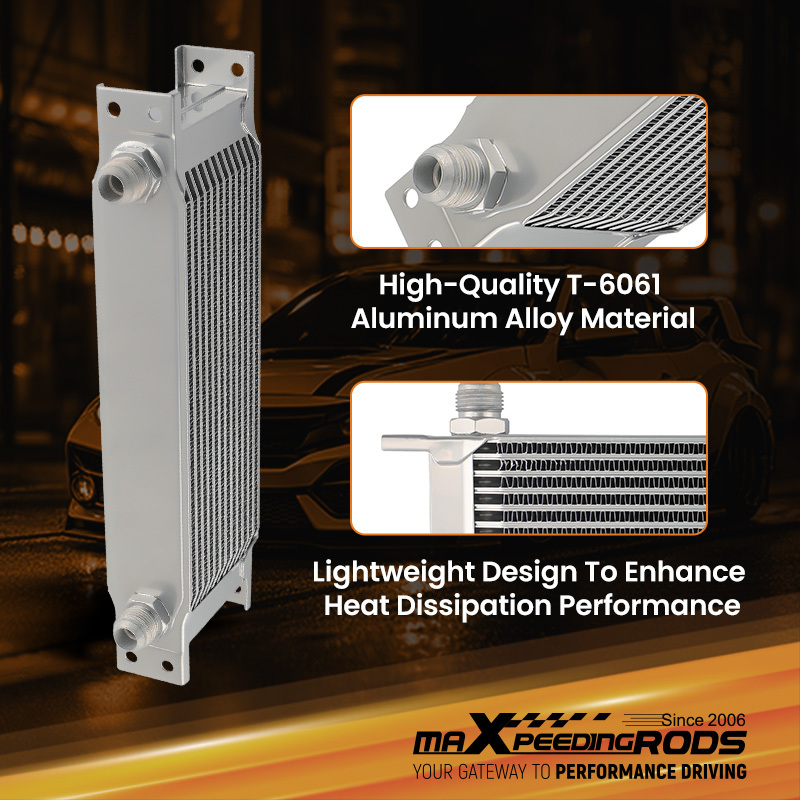 Universal 13-Row 10AN Engine Transmission Oil Cooler Kit + hose oil lines