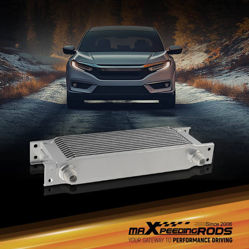 Universal 13-Row 10AN Engine Transmission Oil Cooler Kit + hose oil lines