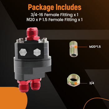 15 Row AN10 Engine Oil Cooler + 3/4-16 and M20 x 1.5 Filter Relocation Adapter Kit