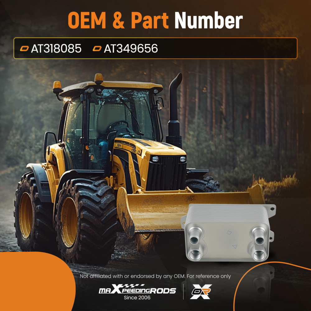 Oil Cooler compatible for John Deere 210 310 315 325 410 Series Backhoe AT318085 AT349656