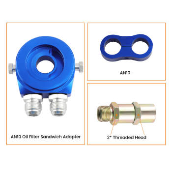 01EGD006BBL 19 Row 10AN Universal Engine Transmission Oil Cooler+Filter Adapter