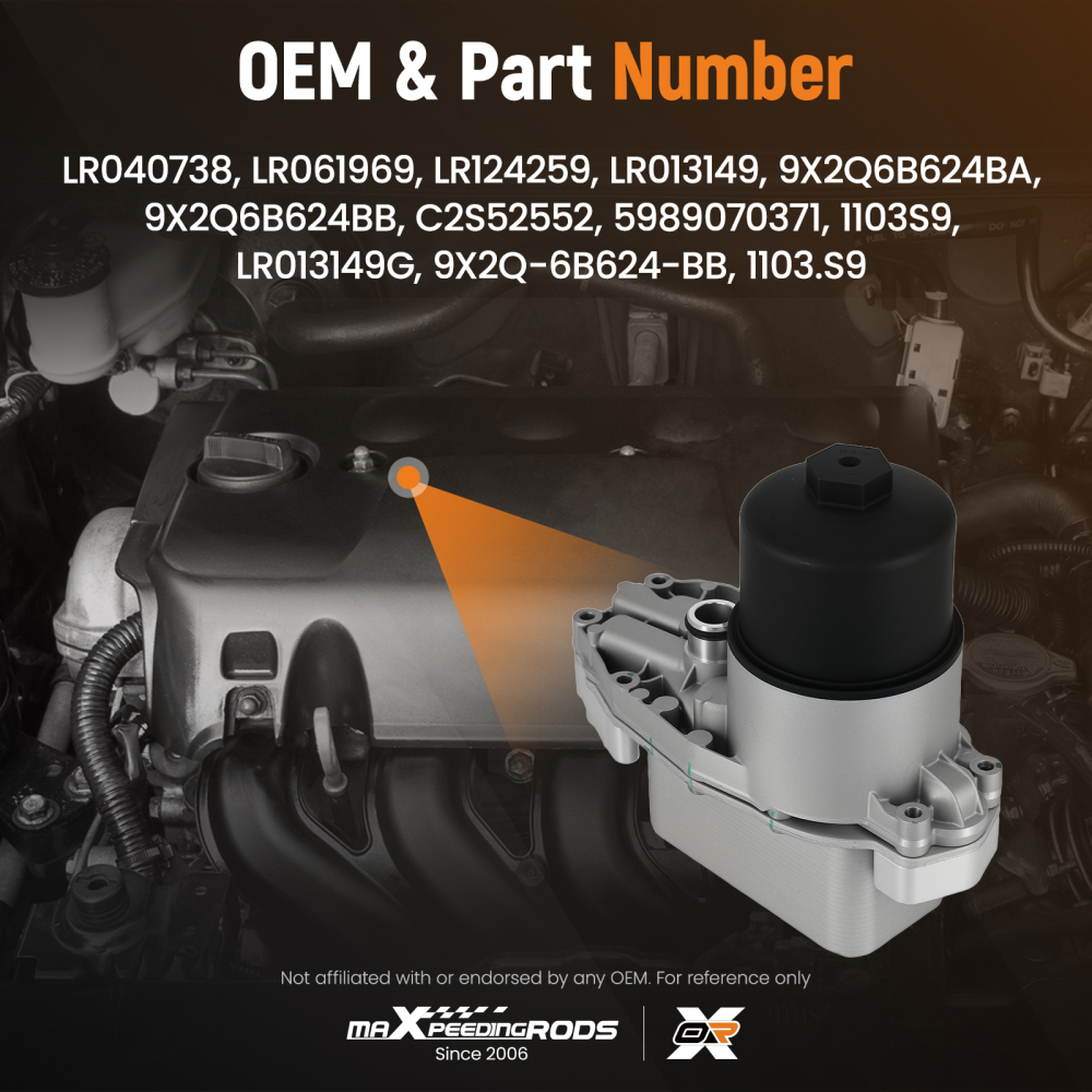 Engine Oil Cooler Filter Housing compatible for Land Rover Discovery 4 L319 3.0 TD 09-2018