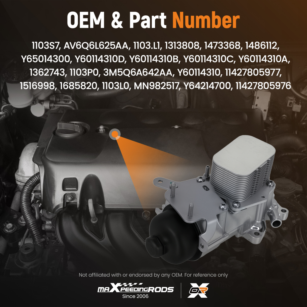 Oil Filter HousingCooler Kit compatible for Ford Focus Fiesta Transit 1.5 1.6 TDCI