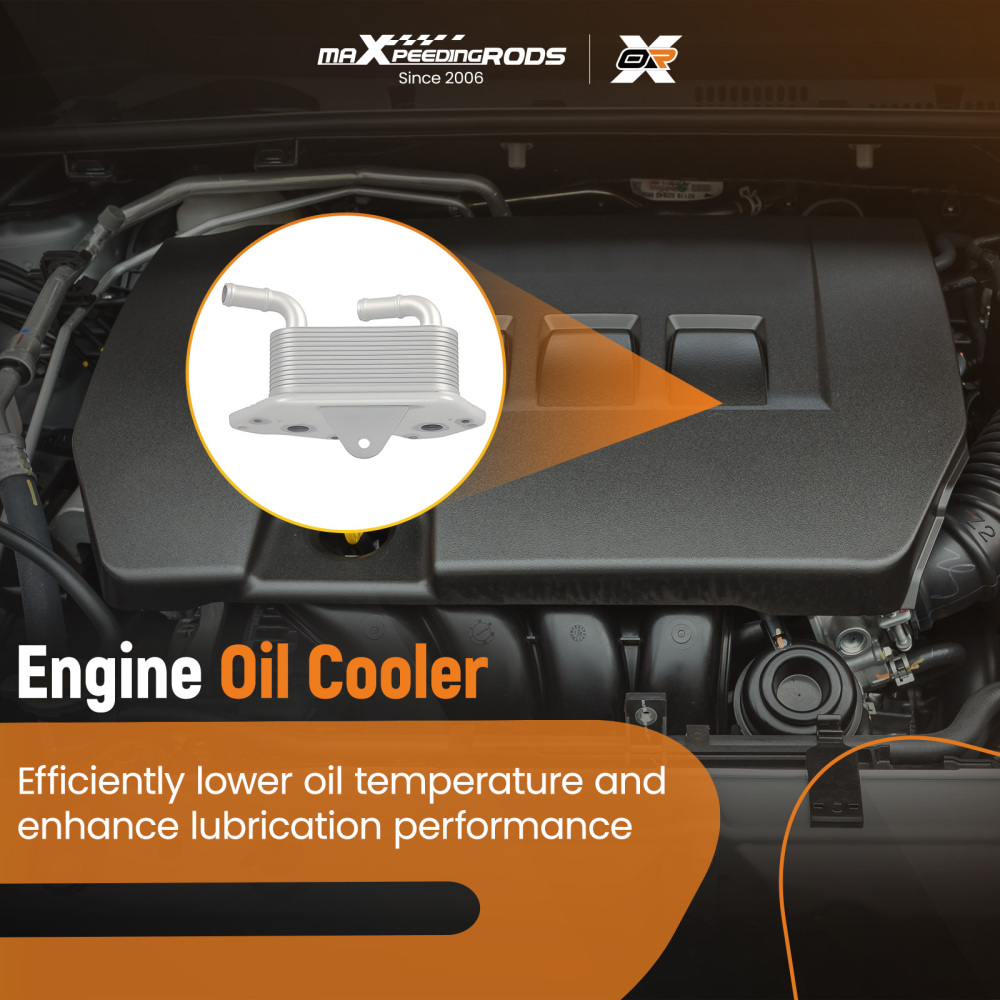 1x Engine Oil Cooler compatible for Audi A4/A6/S4/Q5/Compatible for VW Touareg 06E117021G 2005-15 Aluminum