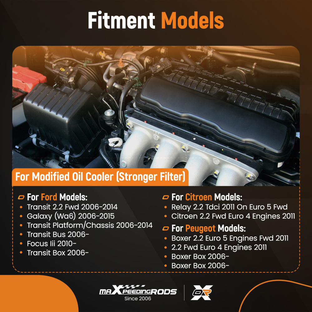 Engine Oil Cooler compatible for Ford Transit 2.2 compatible for FWD 2006-2014 BK2Q6B624CB