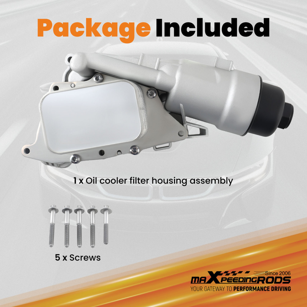 1 Set Engine Oil Cooler Oil Filter Housing Adapter Assembly compatible for BMW 11428585235