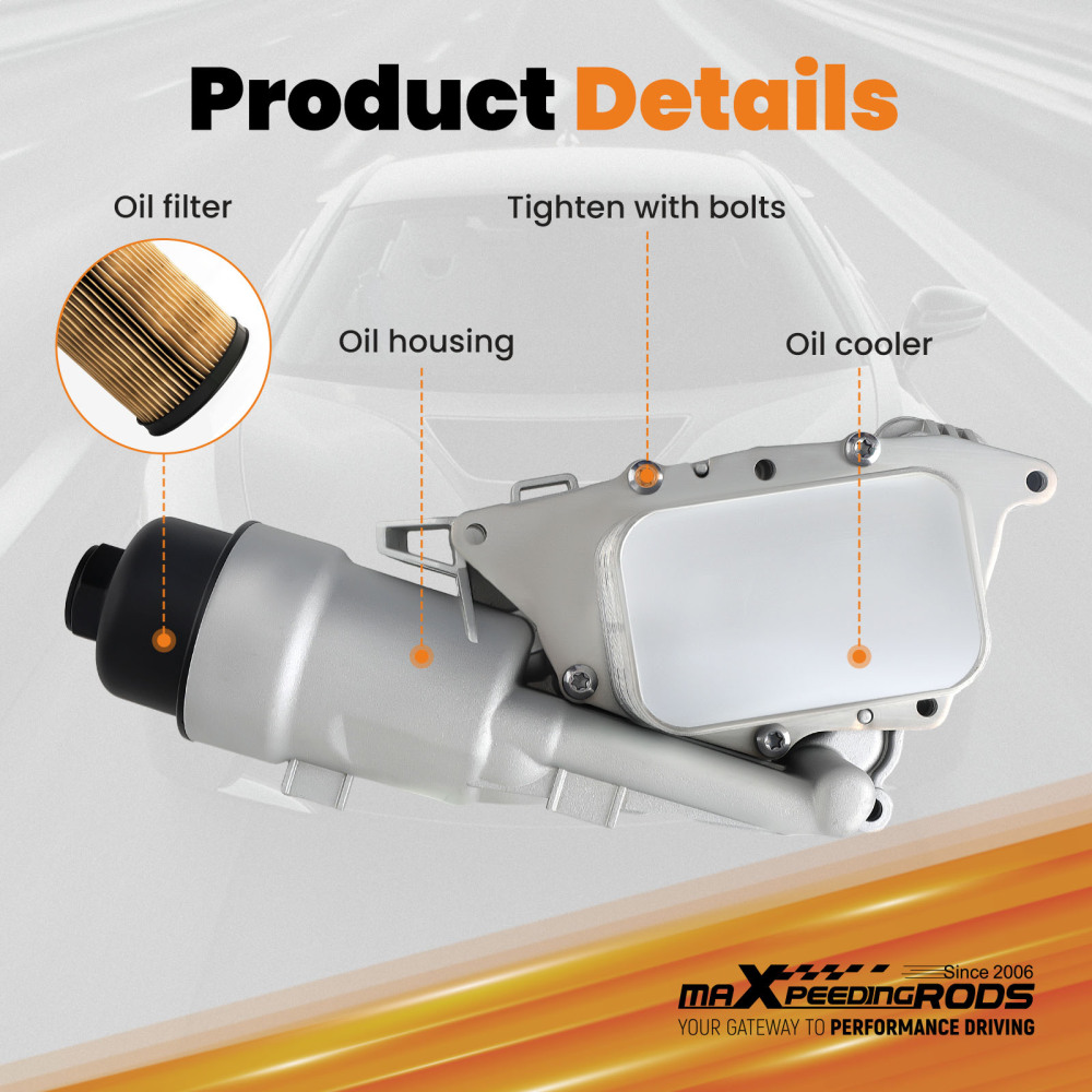 1 Set Engine Oil Cooler Oil Filter Housing Adapter Assembly compatible for BMW 11428585235