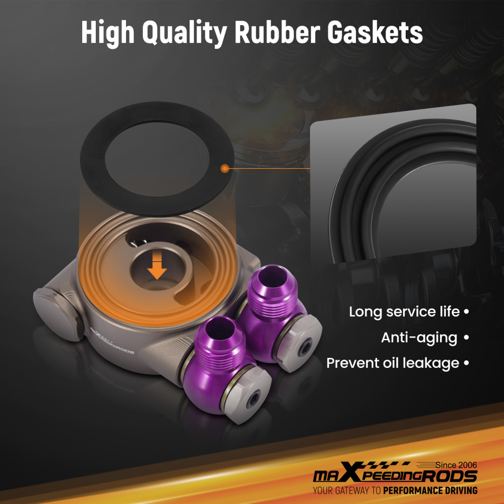 Universal AN10 Oil Filter Sandwich Plate Adapter M20x1.5 3/4-16 UNF Thermostat