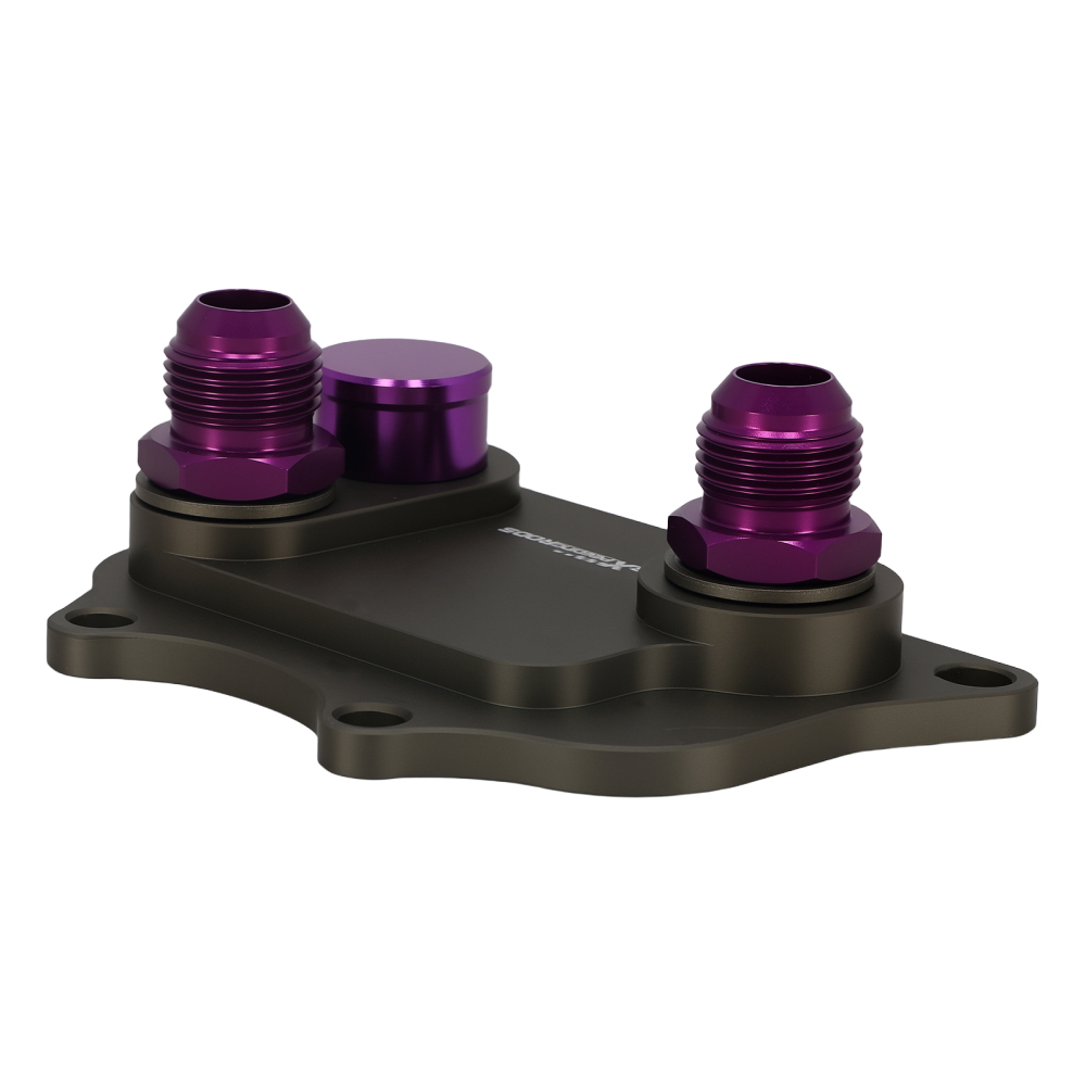 Aluminum AN10 Oil Cooler Adapter compatible for VW Audi EA888 Engine MK5 MK6 Purple
