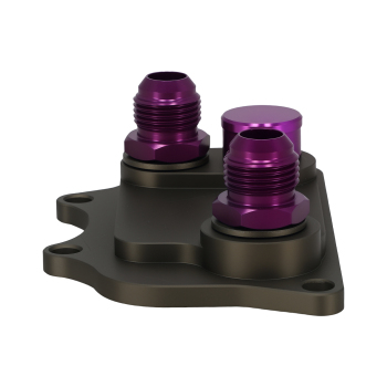 Aluminum AN10 Oil Cooler Adapter compatible for VW Audi EA888 Engine MK5 MK6 Purple