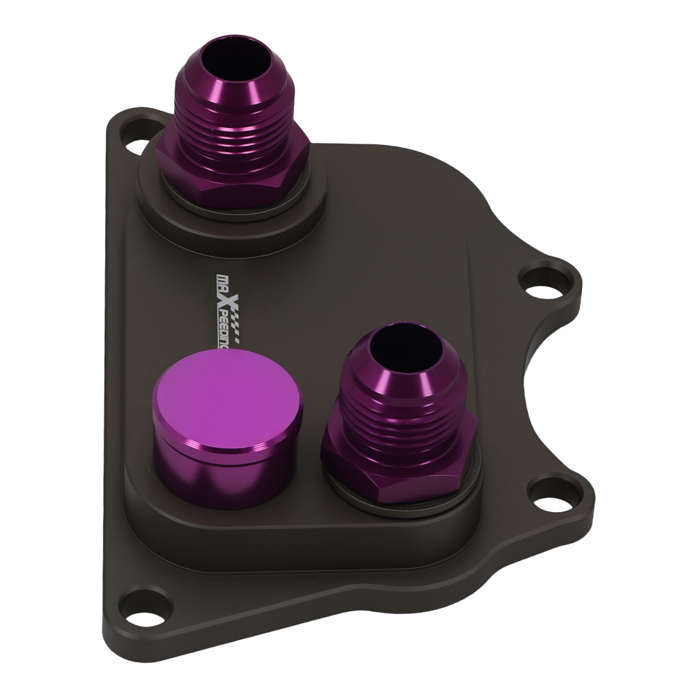 Aluminum AN10 Oil Cooler Adapter compatible for VW Audi EA888 Engine MK5 MK6 Purple