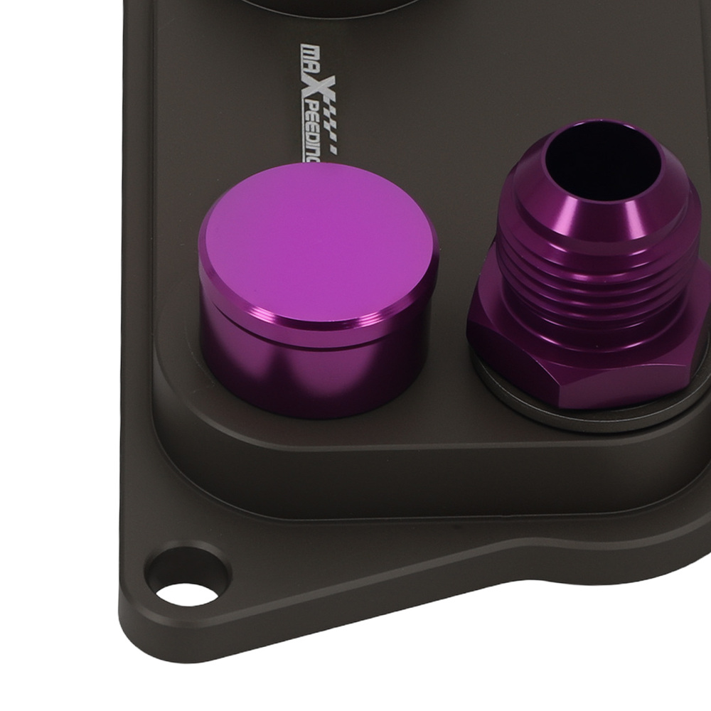 Aluminum AN10 Oil Cooler Adapter compatible for VW Audi EA888 Engine MK5 MK6 Purple