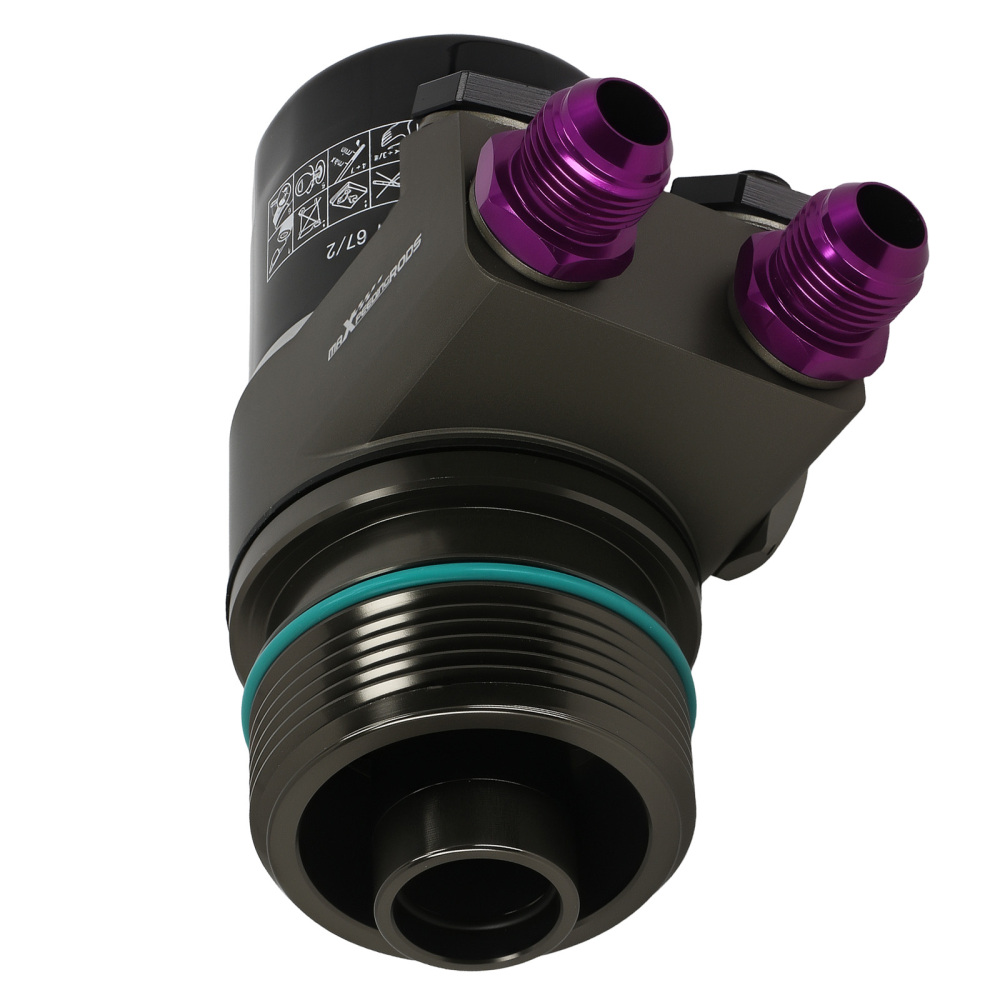 Aluminum Oil Cooler Adapter AN10 compatible for VW Golf 7 GTI 2.0T Purple Gold Alloy