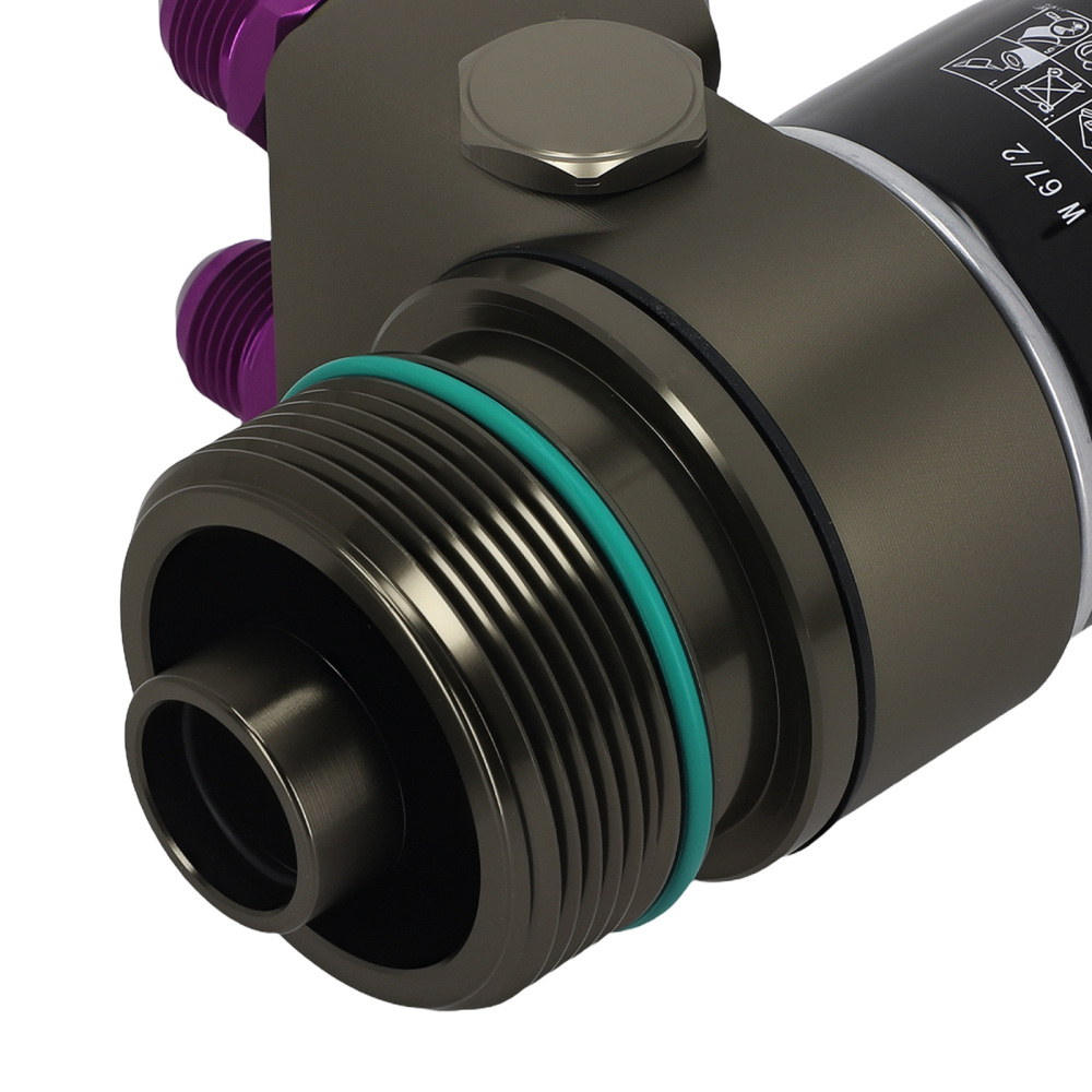 Aluminum Oil Cooler Adapter AN10 compatible for VW Golf 7 GTI 2.0T Purple Gold Alloy