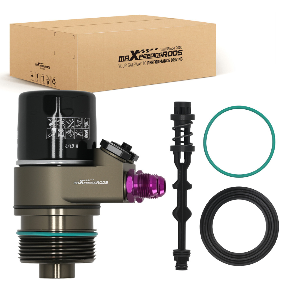 Aluminum Oil Cooler Adapter AN10 compatible for VW Golf 7 GTI 2.0T Purple Gold Alloy