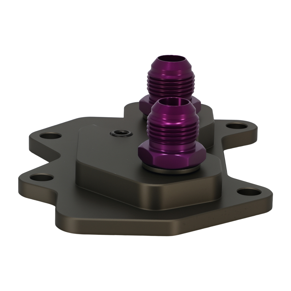 Aluminum AN10 Oil Cooler Sandwich Adapter compatible for VW Audi EA113 Purple Engine