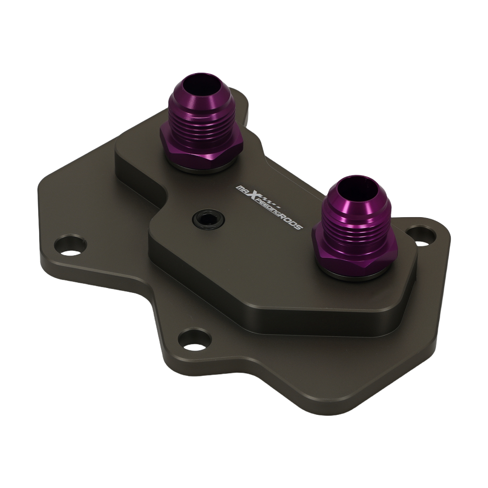 Aluminum AN10 Oil Cooler Sandwich Adapter compatible for VW Audi EA113 Purple Engine