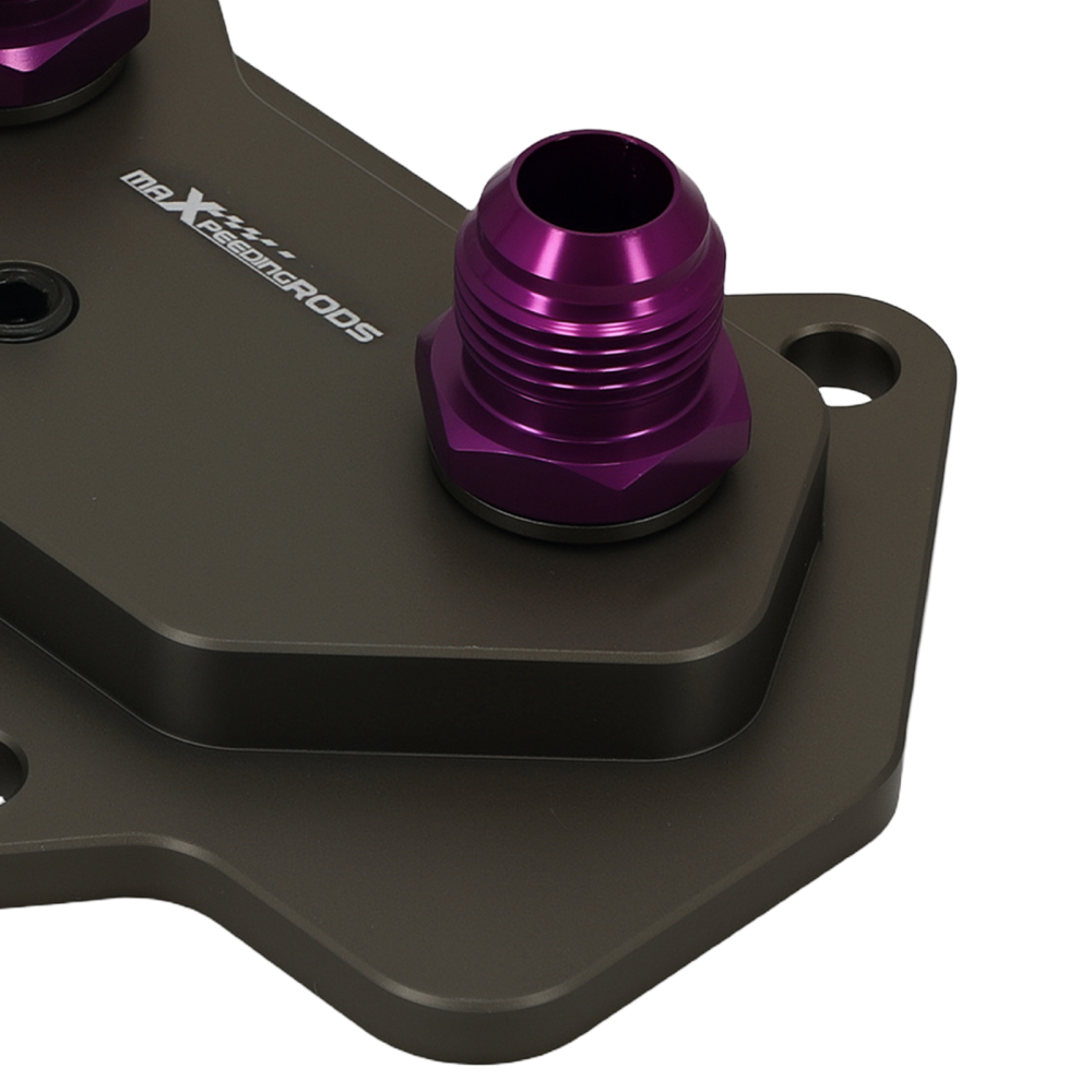 Aluminum AN10 Oil Cooler Sandwich Adapter compatible for VW Audi EA113 Purple Engine