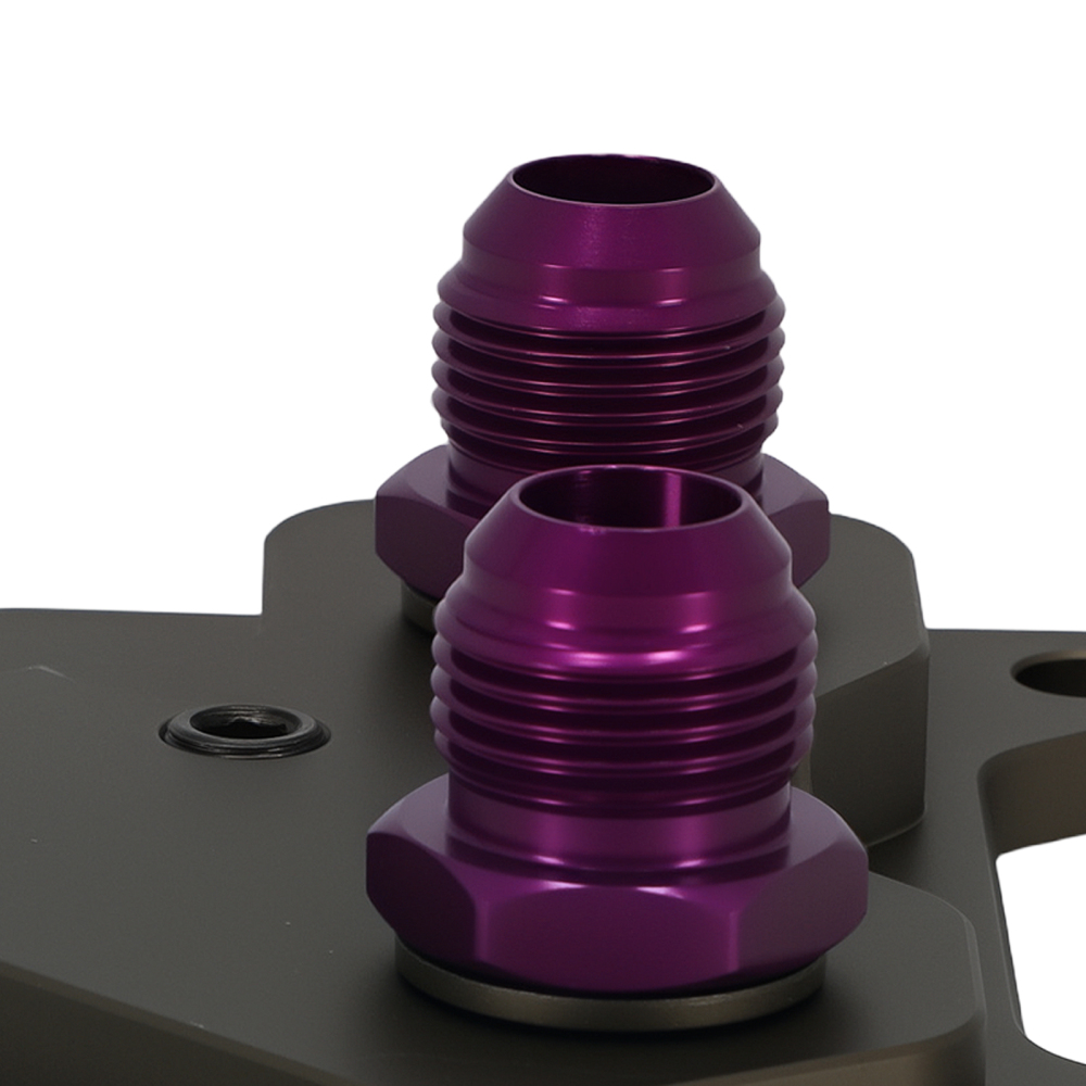 Aluminum AN10 Oil Cooler Sandwich Adapter compatible for VW Audi EA113 Purple Engine