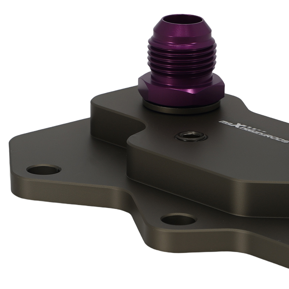 Aluminum AN10 Oil Cooler Sandwich Adapter compatible for VW Audi EA113 Purple Engine