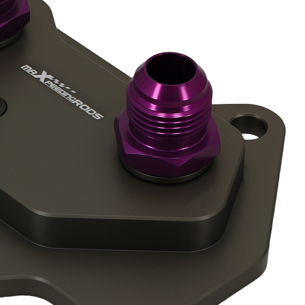 Aluminum AN10 Oil Cooler Sandwich Adapter compatible for VW Audi EA113 Purple Engine