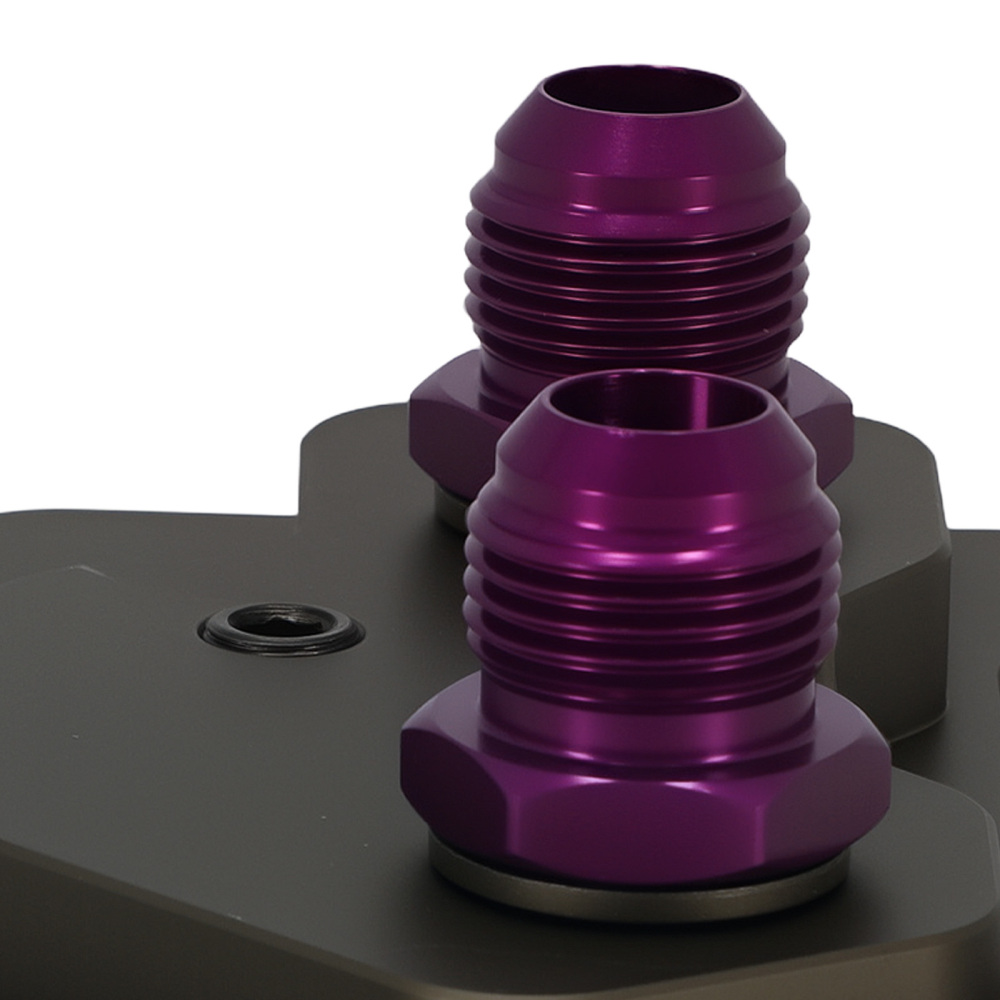 Aluminum AN10 Oil Cooler Sandwich Adapter compatible for VW Audi EA113 Purple Engine
