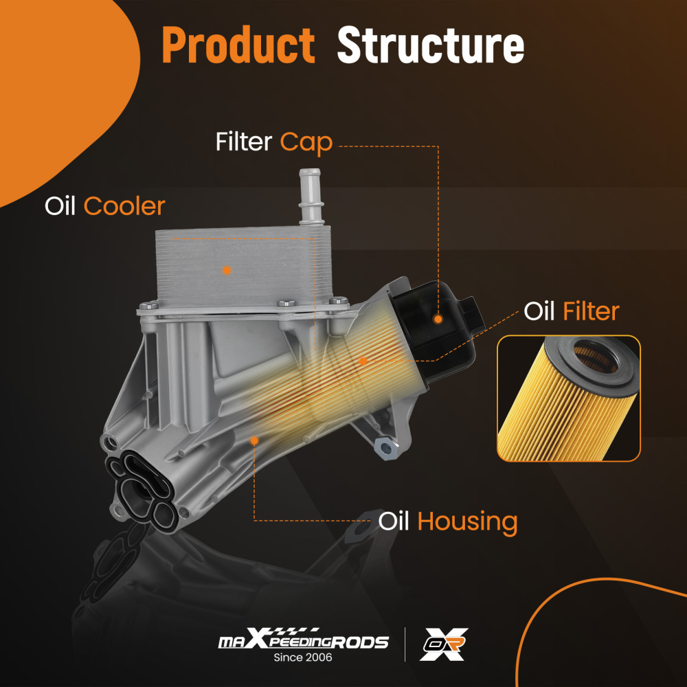 1x New Oil Cooler Filter Housing Assembly compatible for Ram 1500 3.0L 2014-2019 68229403AA