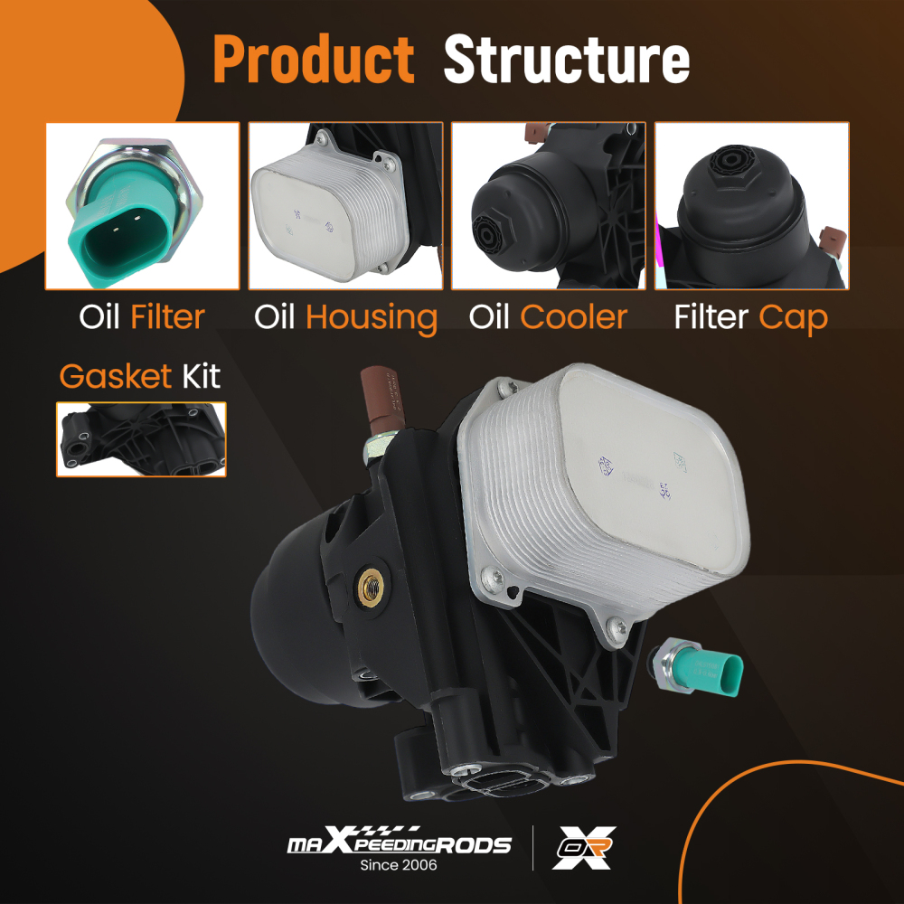 Oil Filter Housing+Cooler compatible for Audi A3 Q2 Q3 compatible for VW Polo compatible for Golf 7 Seat Leon 03N115389A