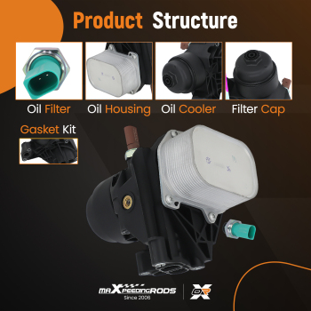 Oil Filter Housing+Cooler compatible for Audi A3 Q2 Q3 compatible for VW Polo compatible for Golf 7 Seat Leon 03N115389A