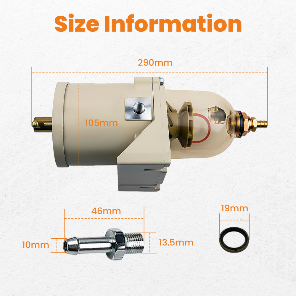 500FG Diesel Marine Trucks Fuel For Racor Filter Oil Water Separator and Bolt Ring