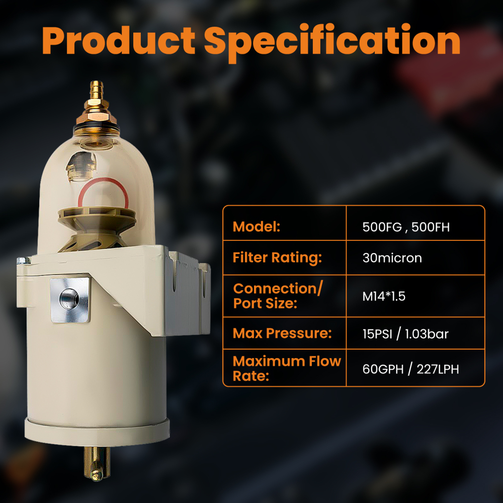 500FG Diesel Marine Trucks Fuel For Racor Filter Oil Water Separator and Bolt Ring