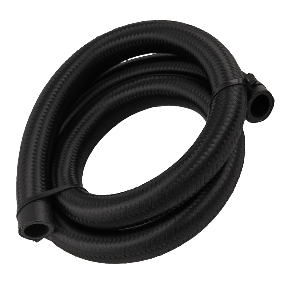 Black Power Steering Oil Line Kit -6AN -10AN Remote Reservoir Universal 3FT Set