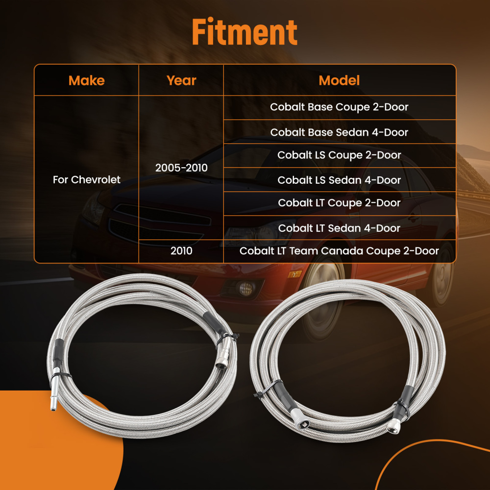 Fuel Line Repair Kit compatible for Chevrolet Cobalt Base Coupe 2 Door 2005-10 819-801 New