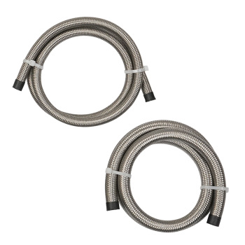 Power Steering 3FT Line Kit Stainless Steel High Pressure PTFE Silver Universal