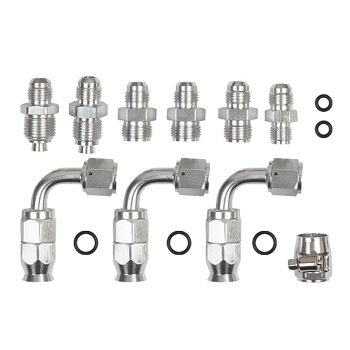 Power Steering 3FT Line Kit Stainless Steel High Pressure PTFE Silver Universal