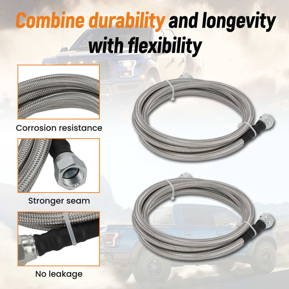 6AN 70 Braided Transmission Cooler Lines KitFor compatible for GM 4L60E 4L80E OFK19-70-SS