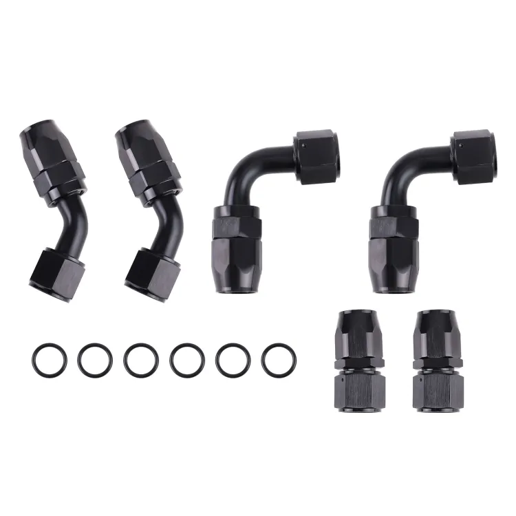 BLACKHORSE-RACING Tubo Carburante AN10 In Nylon E Acciaio Intrecciato 3,4 M + Kit Raccordi (Dritti, 45°, 90°)