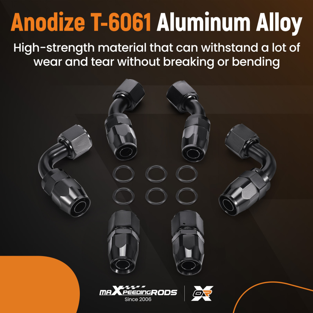 AN10 -10AN Fitting Stainless Steel Nylon Braided Oil Fuel Hose Line 12FT Kit