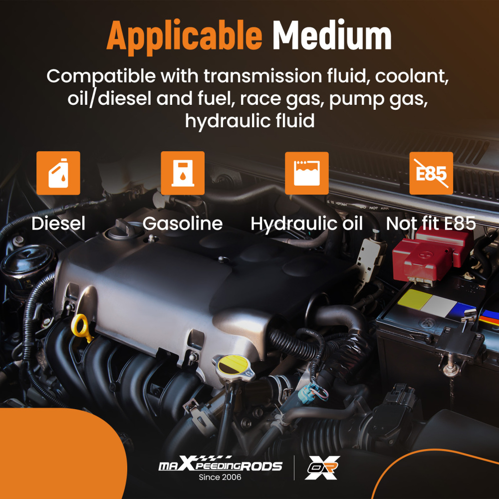 AN10 -10AN Fitting Stainless Steel Nylon Braided Oil Fuel Hose Line 12FT Kit