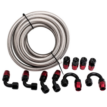 16FT AN10 Carburante Olio Raccordo Tubo Intrecciato Tubo Fine Adattatore Kit