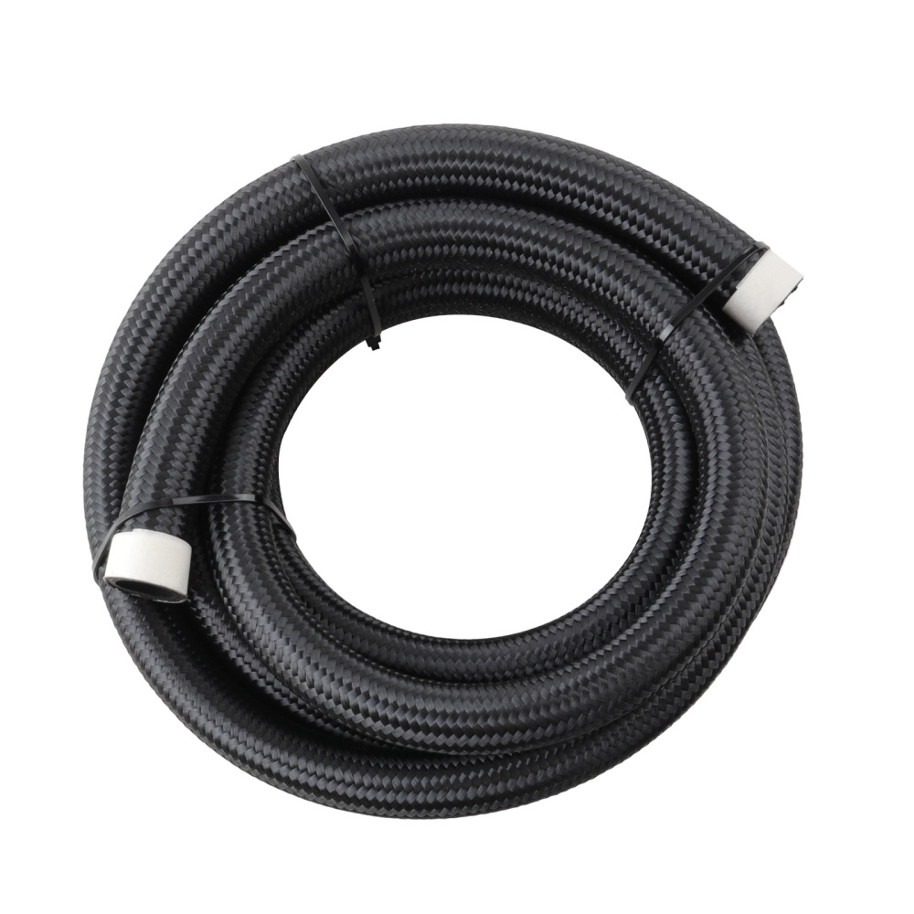 12AN Fuel line Hose Braided Stainless Steel 10FT Oil Gas CPE BlackSafe