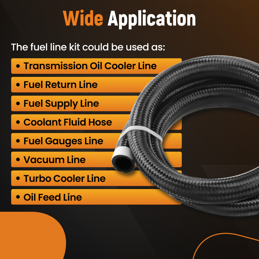 5FT Hose Nylon Stainless Steel Braided CPE Oil Fuel Line 16AN AN16 New 1x