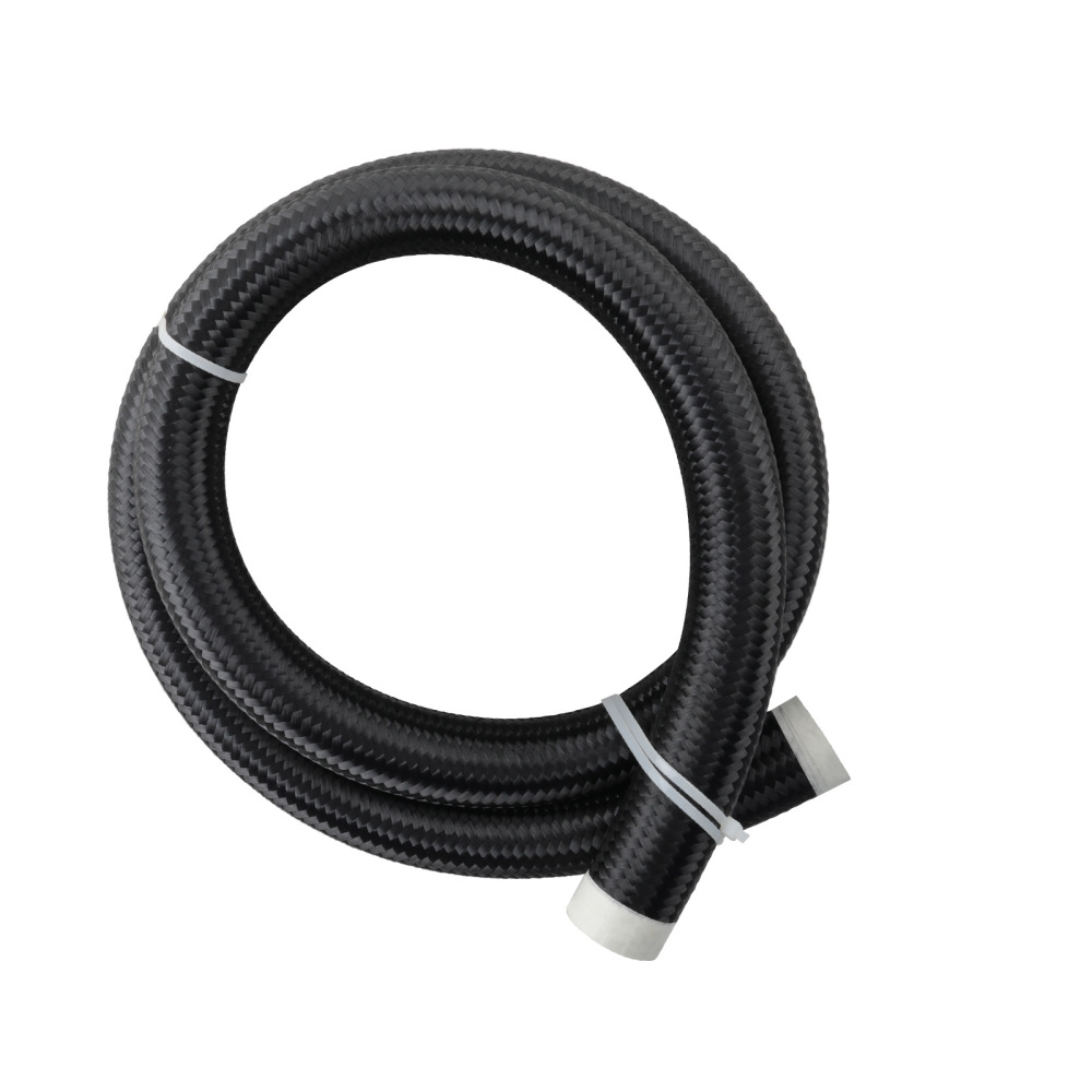 Black AN20 20-AN 20 Stainless Steel Nylon Braided Fuel Line Oil Hose 5 feet