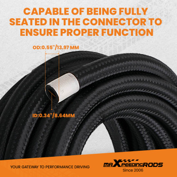 AN6 ES De Acero Inoxidable Manguera Trenzada Aceite Línea De Combustible Extrem