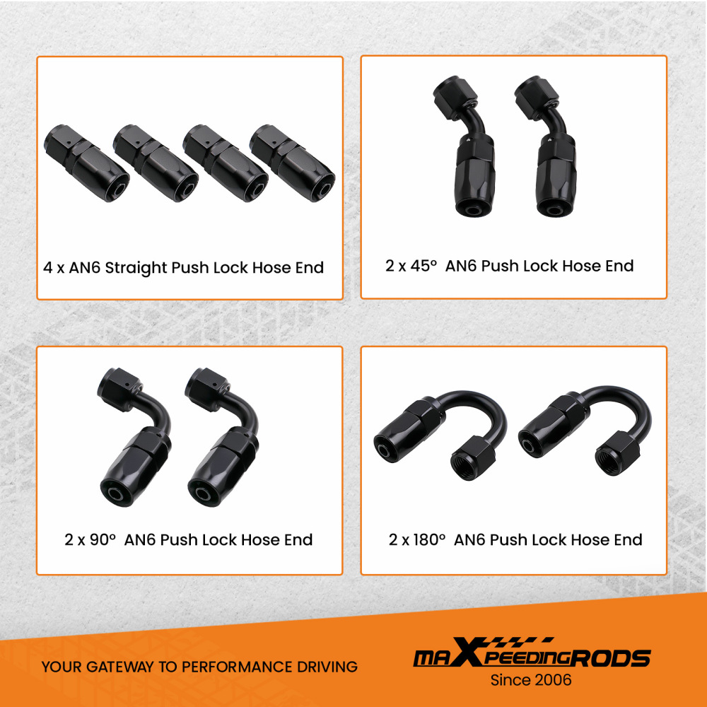 An6 6An 06An An-6Ptfe E85 Adattatore terminale per tubo flessibile dellolio combustibile 5M