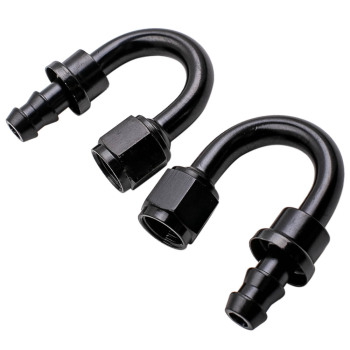 20Feet 6AN Stainless Steel Braided Fuel Line + 10PCS Push Lock Fitting Hose End